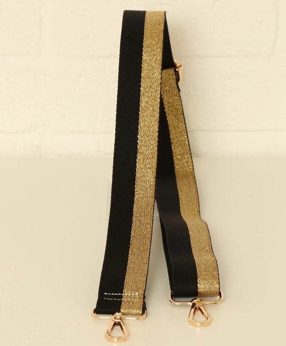 Bag strap - Black/Gold Stripe