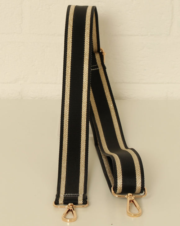 Bag strap - Black/Gold Stripe