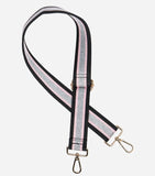 Bag strap - Pale Pink/Silver Stripe