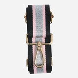 Bag strap - Pale Pink/Silver Stripe