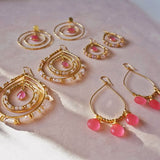 Boucles d'oreilles en forme de larme rose