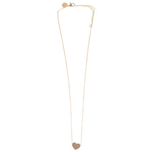 Delicate Flat Heart Necklace - Gold