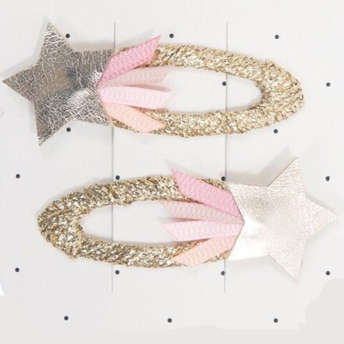 Kids Hair Clips - shooting stars