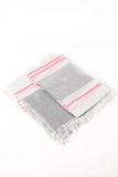 Pink and Grey triple stripe scarf/sarong