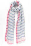 Pink and Blue triple stripe scarf/sarong