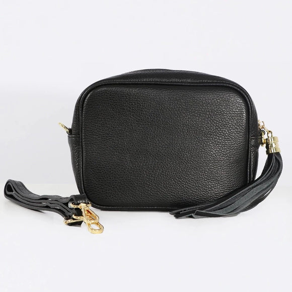 Italian Leather Shoulder bag - Black