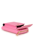 Italian Leather Mobile Phone Wallet Combo Bag - Pink