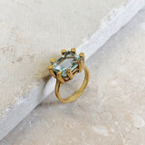 Claw Ring - Rectangle Light Blue