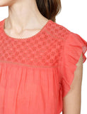 Summer top with broderie anglais yoke