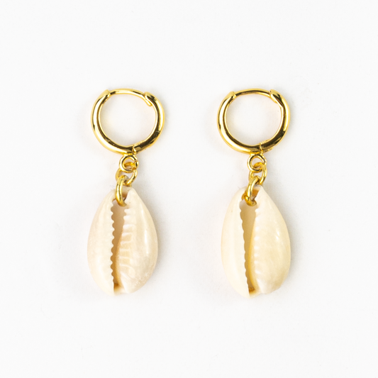 Pendientes de concha de cauri 