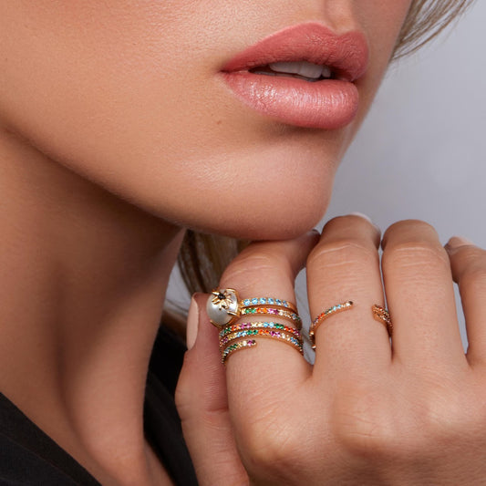 Rainbow Spiral Ring