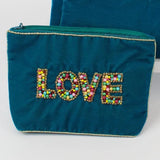 Bolso de terciopelo con cuentas - LOVE