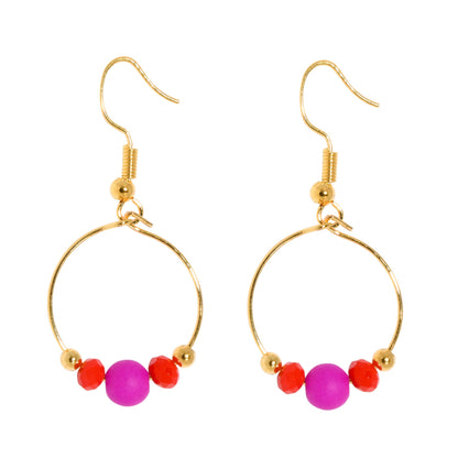 BOUCLES D'OREILLES BOPPER - VIOLET/ROUGE