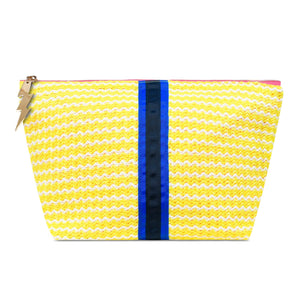 Bolso grande de tejido ondulado de color amarillo