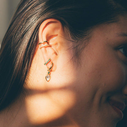 Boucles d'oreilles créoles en forme de larme de crocodile - Or