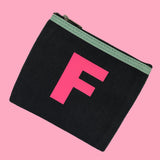 Alphabet Purse - Grey and Neon Pink