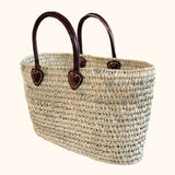 Shopper Basket with leather handles