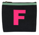 Alphabet Purse - Grey and Neon Pink