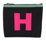 Alphabet Purse - Grey and Neon Pink