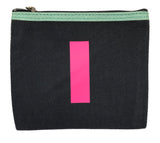 Alphabet Purse - Grey and Neon Pink