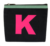 Alphabet Purse - Grey and Neon Pink