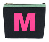 Alphabet Purse - Grey and Neon Pink