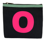 Alphabet Purse - Grey and Neon Pink