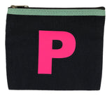 Alphabet Purse - Grey and Neon Pink