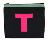 Alphabet Purse - Grey and Neon Pink