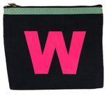 Alphabet Purse - Grey and Neon Pink