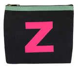 Alphabet Purse - Grey and Neon Pink