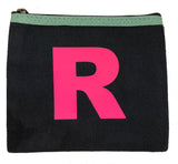 Alphabet Purse - Grey and Neon Pink