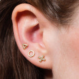 Geometric Single Stud earrings - Silver