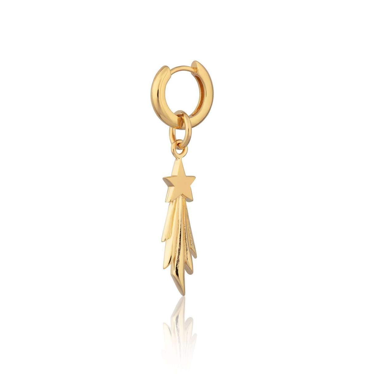 Gold Shooting star huggie (single earring)