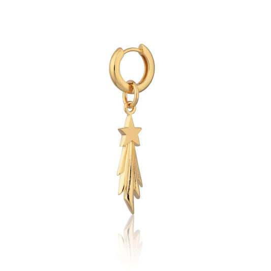 Gold Shooting star huggie (single earring)