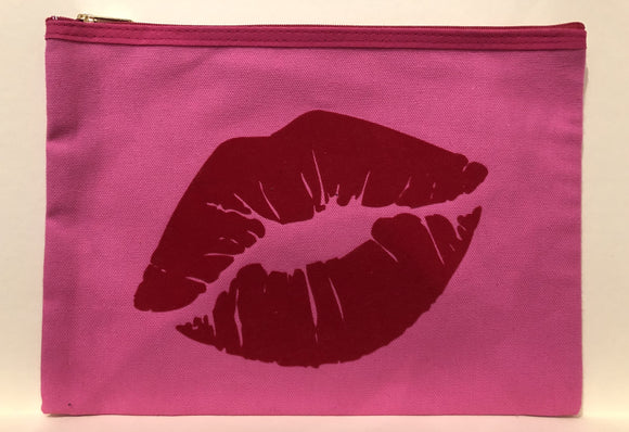 Flocked Lips Pouch - Large