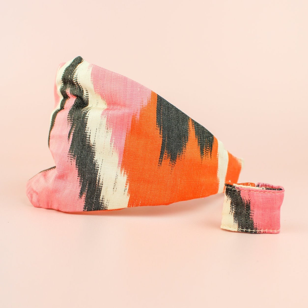 Pale Pink and Orange Silk headband