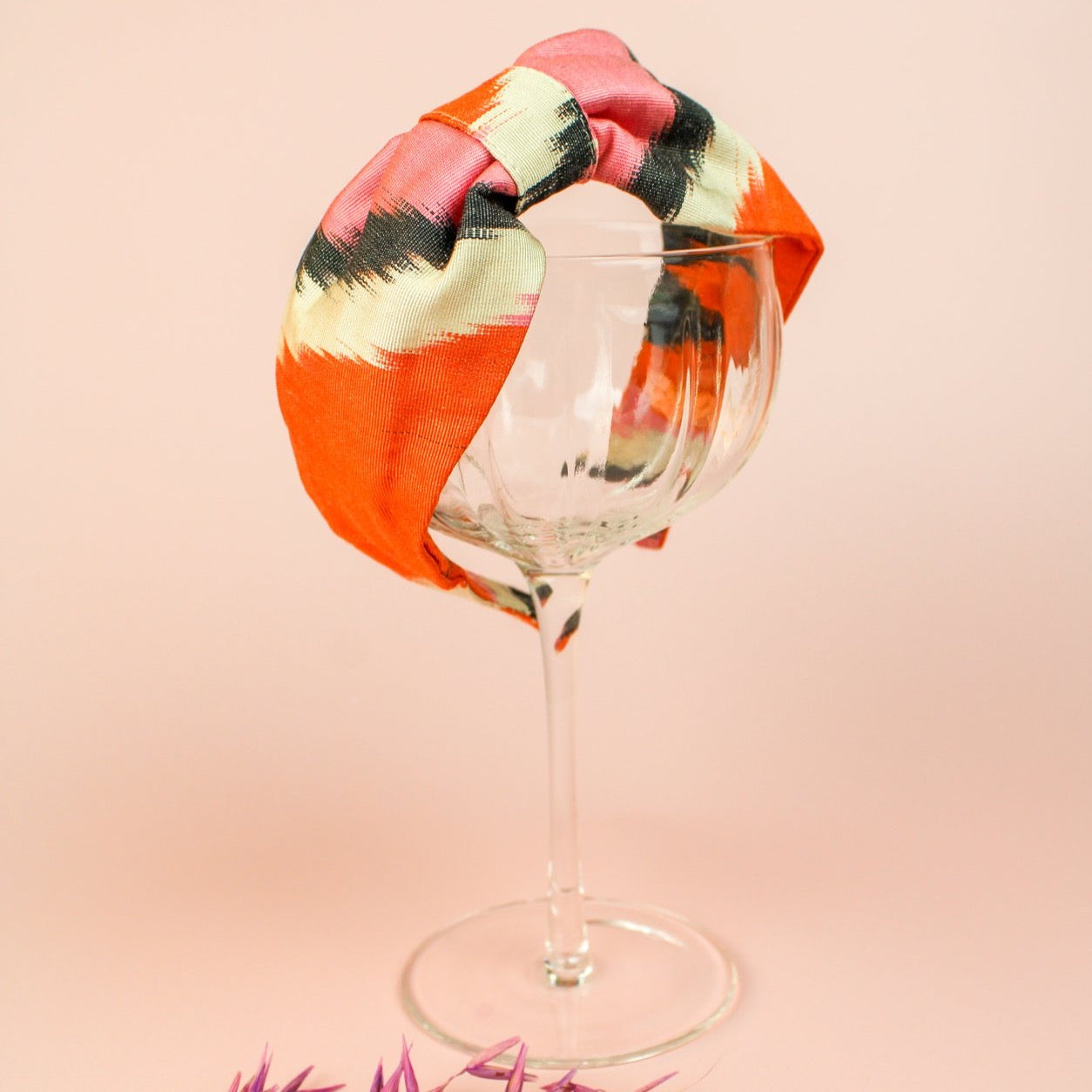Pale Pink and Orange Silk headband
