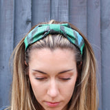 Green & Blue Silk headband