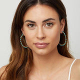 Turquoise gemstone Hoop Earrings