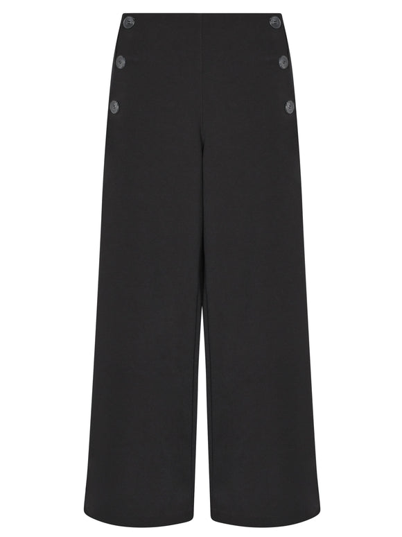 Wide Black 3/4 Trousers