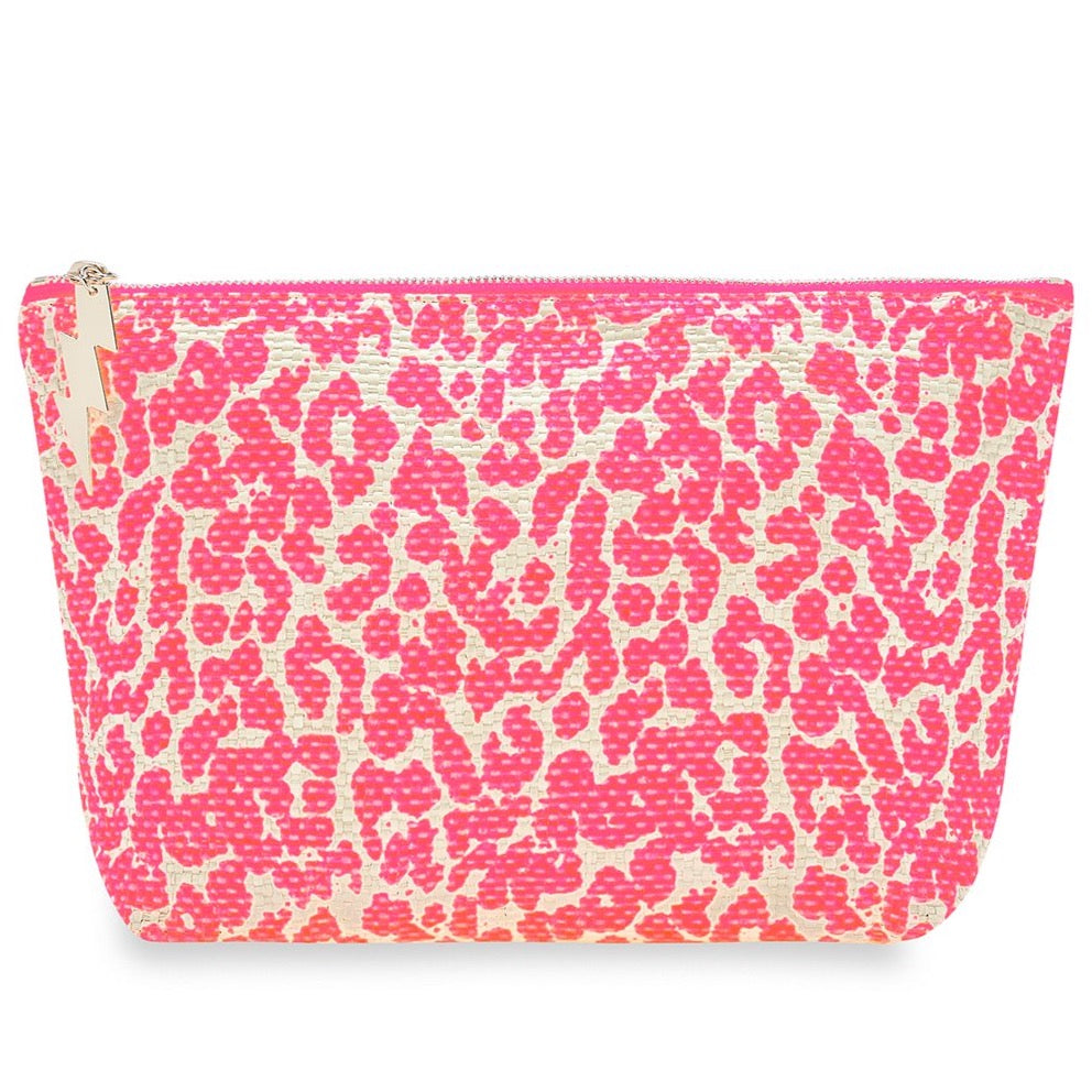 Small Pink Leopard Makeup Bag