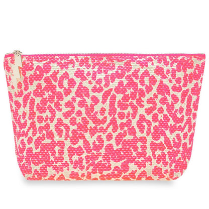 Small Pink Leopard Makeup Bag