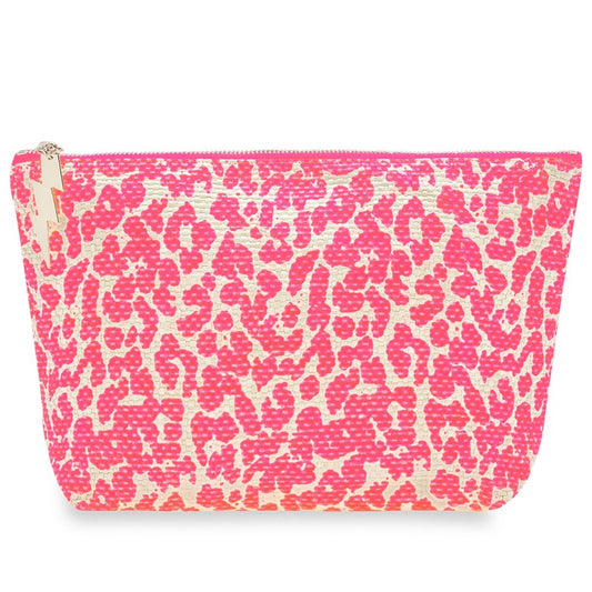 Small Pink Leopard Makeup Bag