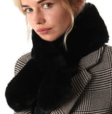 Short faux fur scarf - Black