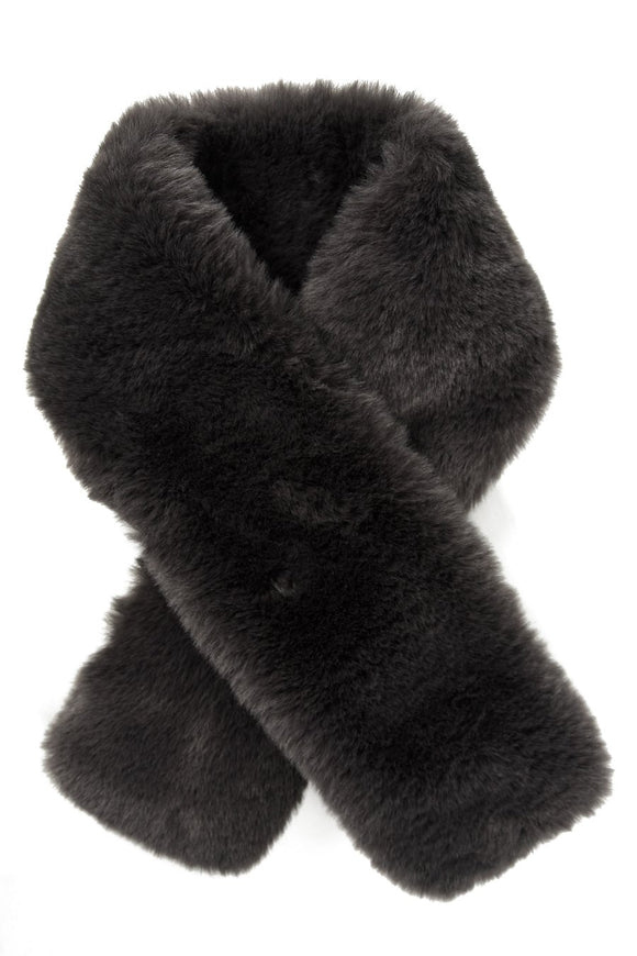 Short faux fur scarf - Grey