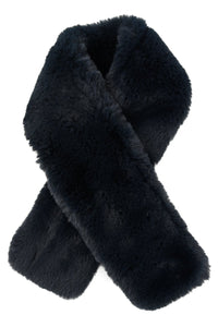 Short faux fur scarf - Navy