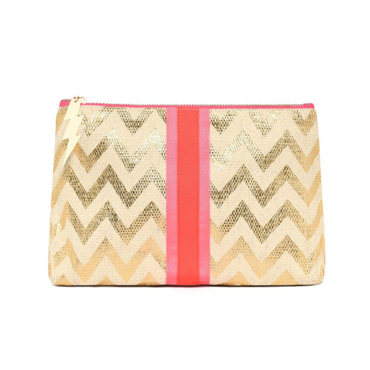 Gold Zig Zag Medium Clutch