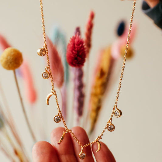 Crystal charm necklace