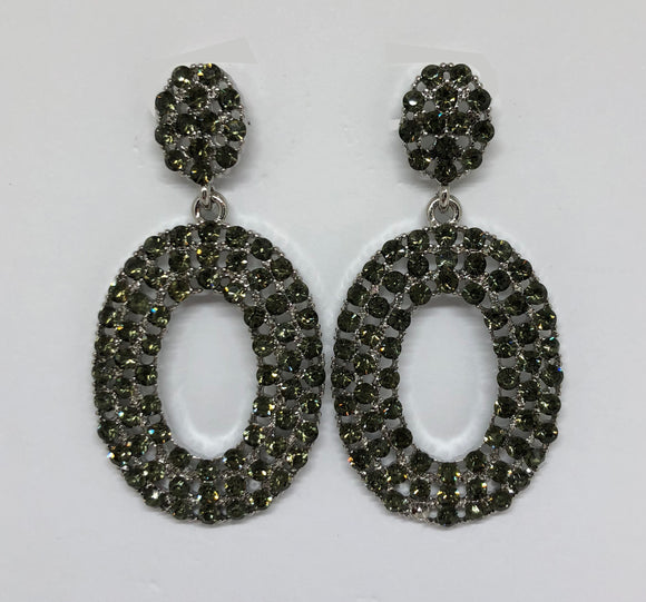 Green sparkle dangle earrings